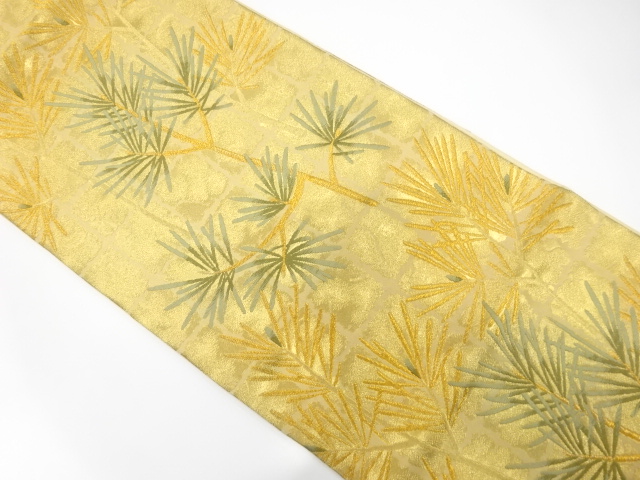 JAPANESE KIMONO / ANTIQUE FUKURO OBI / SILK / WOVEN YOUNG PINE